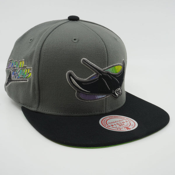 MENS MITCHELL & NESS MLB STORM FRONT SNAPBACK COOP RAYS - GREY
