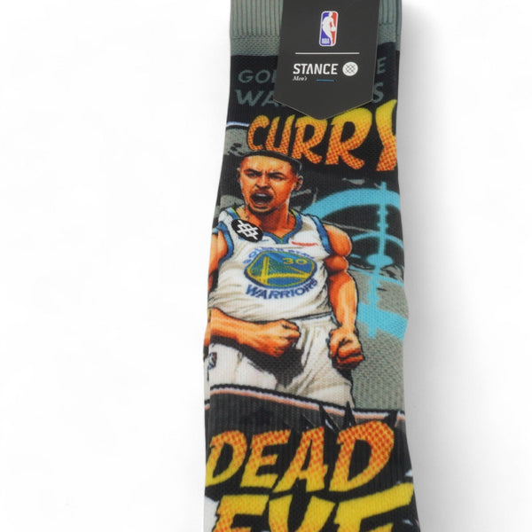 [M558B19HEC-GRY-CURRY] ADULT STANCE NBA GS WARRIORS CURRY DEAD EYE SOCKS