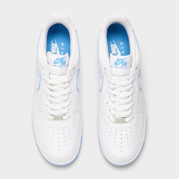 [DV0788-101] MENS NIKE AIR FORCE 1 '07 LOW 'WHITE UNIVERSITY BLUE SOLE'
