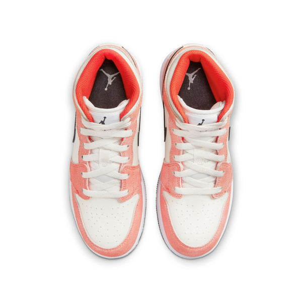 [DV1336-800] Grade School Air Jordan RETRO 1 MID SE 'ORANGE SUEDE' (GS)