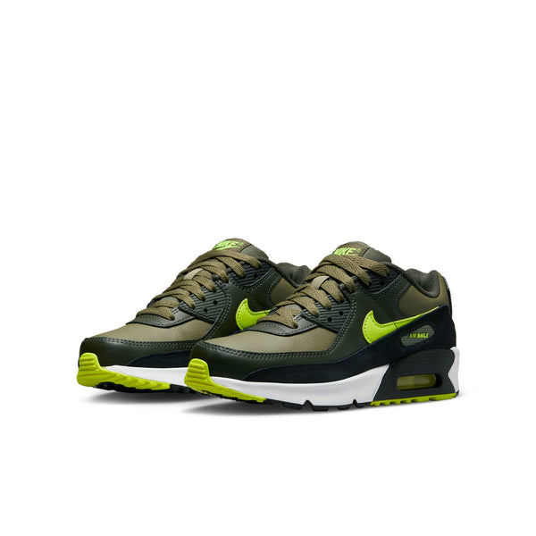 [DV3607-200] GRADE SCHOOL NIKE AIR MAX 90 LEATHER 'MEDIUM OLIVE VOLT' (GS)