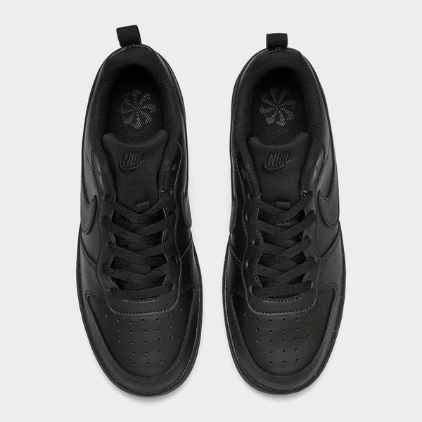 [DV5456-002] GRADE SCHOOL NIKE COURT BOROUGH LOW RECRAFT 'TRIPLE BLACK'