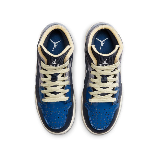 [DX2193-400] Grade School Air Jordan RETRO 1 MID SE CRAFT 'OBSIDIAN' (GS)