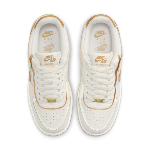 [DZ1847-108] Womens Nike AIR FORCE 1 SHADOW 'SAIL METALLIC GOLD'