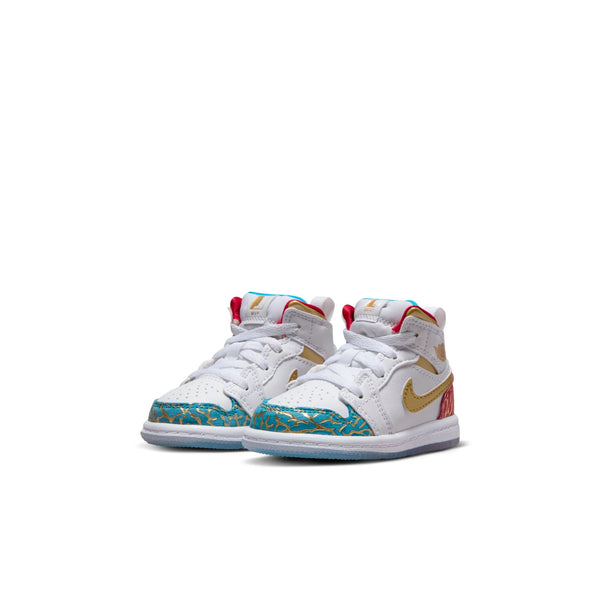 [FB2211-100] Toddlers Air Jordan RETRO 1 MID 'SNEAKER SCHOOL NC TO CHI (TD)'