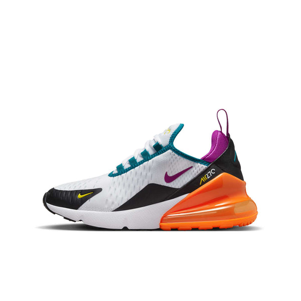 [FD0299-100] GRADE SCHOOL NIKE AIR MAX 270 GS 'WHITE ORANGE PURPLE'