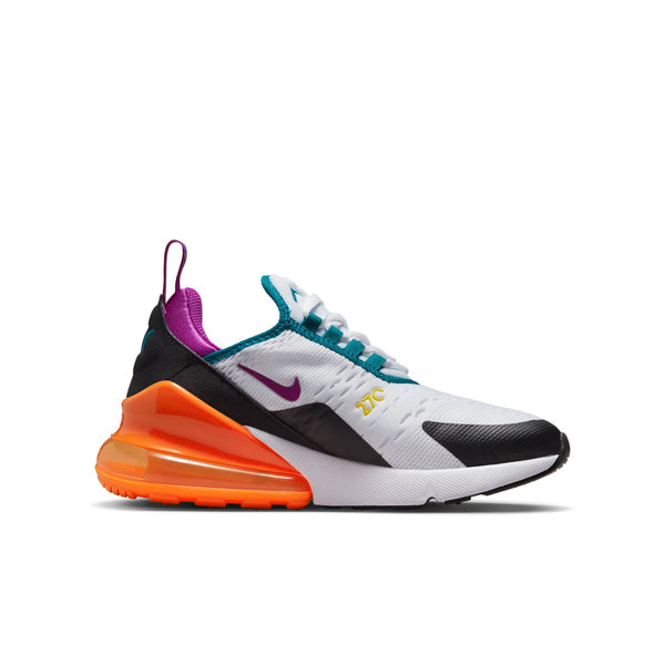 [FD0299-100] GRADE SCHOOL NIKE AIR MAX 270 GS 'WHITE ORANGE PURPLE'