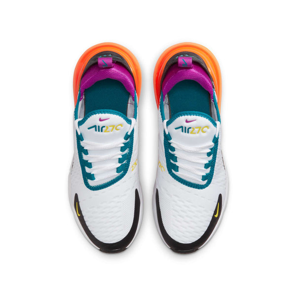 [FD0299-100] GRADE SCHOOL NIKE AIR MAX 270 GS 'WHITE ORANGE PURPLE'