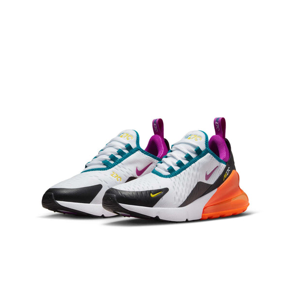 [FD0299-100] GRADE SCHOOL NIKE AIR MAX 270 GS 'WHITE ORANGE PURPLE'