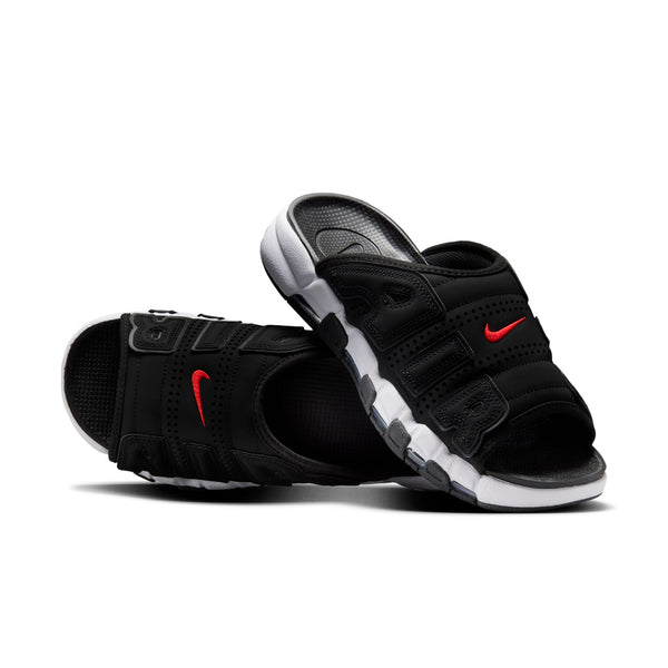 [FJ2707-001] Mens Nike AIR MORE UPTEMPO SLIDE 'BLACK WHITE RED'