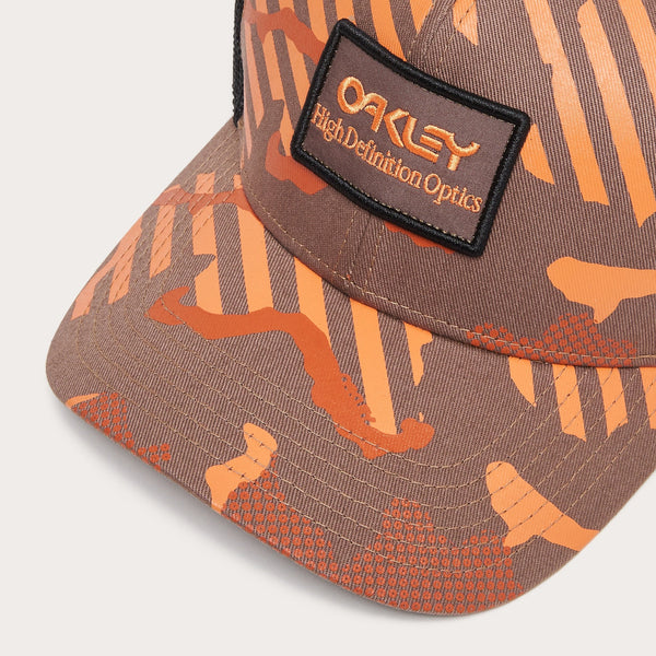 [FOS900906-9YW] MENS OAKLEY B1B HDO PATCH TRUCKER - ORANGE STRIPE/GRIP CAMO