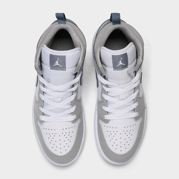[HF3194-100] PRESCHOOL AIR JORDAN RETRO 1 MID SE 'WHITE COOL GREY'