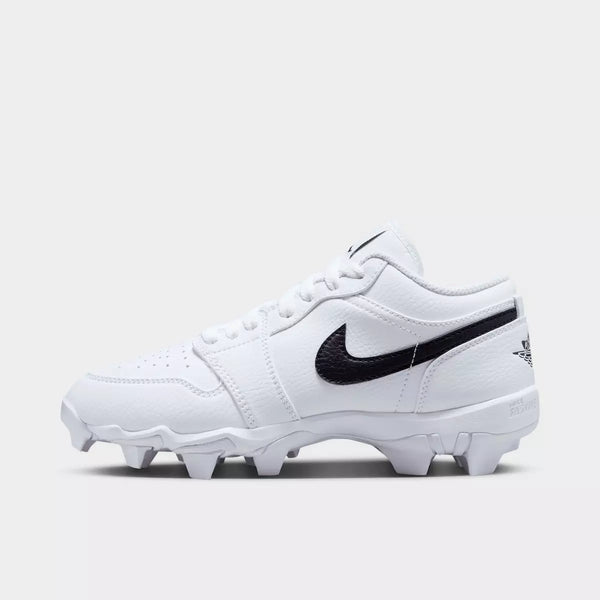 [HF6885-100] GRADE SCHOOL AIR JORDAN RETRO 1 LOW CLEAT 'WHITE BLACK'
