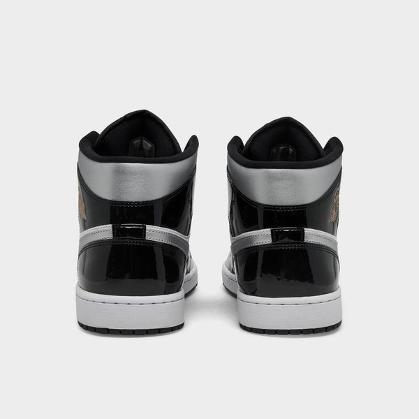 [HV0789-010] MENS AIR JORDAN RETRO 1 MID SE 'PATENT BLACK WHITE'
