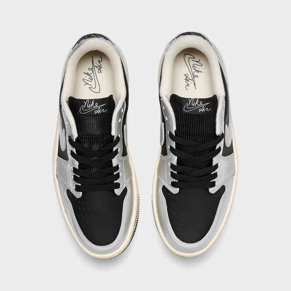 [HV8288-001] WOMENS AIR JORDAN RETRO 1 LOW TRIPLE STACK 'METALLIC SILVER BLACK (W)'