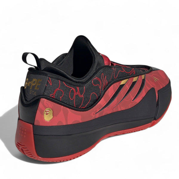 [IH0786] Mens ADIDAS Dame 9 'Bape Black Red'