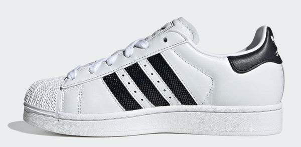 [JP9678] WOMENS ADIDAS SUPERSTAR II 'WHITE BLACK BEADED STRIPES'