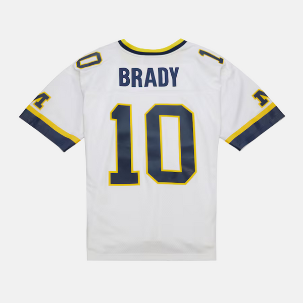 MENS MITCHELL & NESS NCAA WHITE JERSEY MICHIGAN WOLVERINES 1999 TOM BRADY