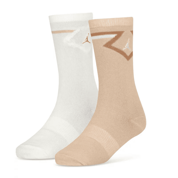 [BJ0099-W3Z] YOUTH AIR JORDAN DIAMOND LOGO HIGH CREW SOCKS 2 PACK