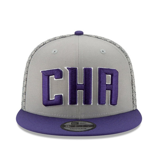 [12286159] Mens New Era Charlotte Hornets - Grey/Purple City Series 950 Snapback