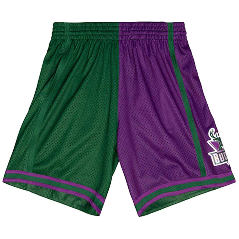 MITCHELL & NESS NBA SPLIT SWINGMAN SHORTS MILWAUKEE BUCKS 1996