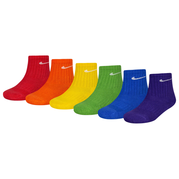 [UN0018-E69] PRESCHOOL NIKE PERFORMANCE BASIC ANKLE SOCKS 6 PACK
