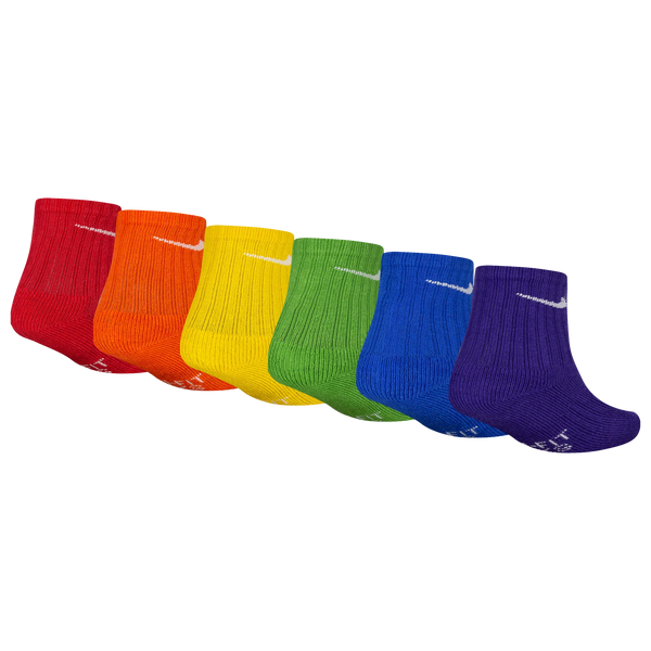 [UN0018-E69] PRESCHOOL NIKE PERFORMANCE BASIC ANKLE SOCKS 6 PACK