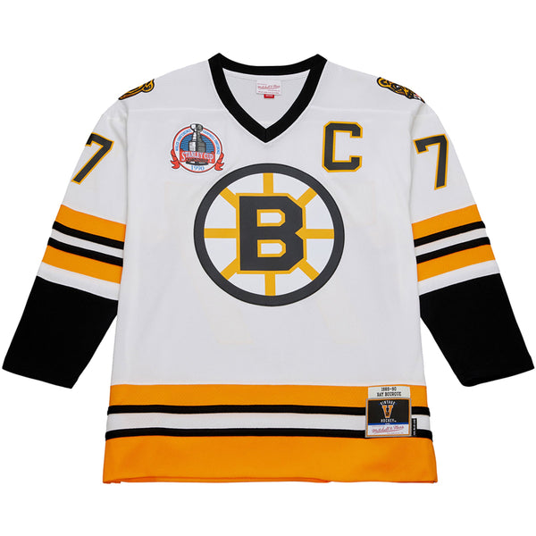 Mens Mitchell & Ness NHL WHITE JERSEY BRUINS 1989 RAY BOURQUE