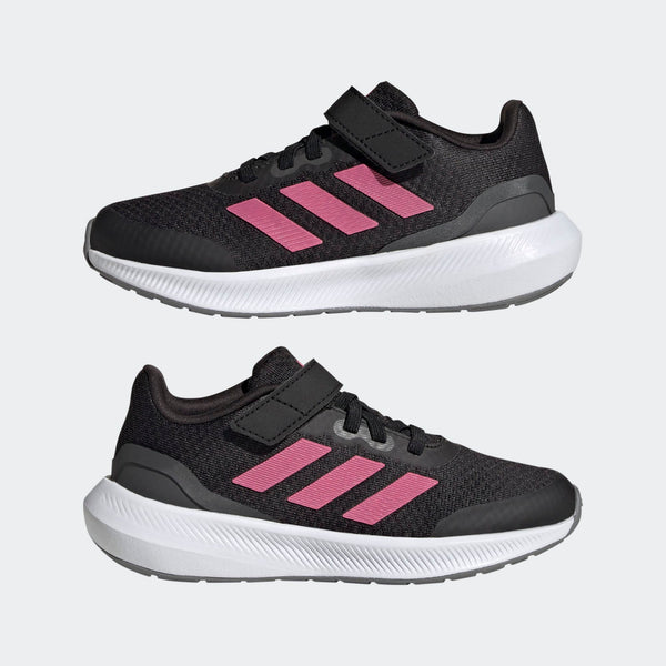 [HP5875] YOUTH ADIDAS RUNFALCON 3.0 ELASTIC LACE TOP STRAP 'CORE BLACK PULSE MAGENTA GREY SIX (GS)'
