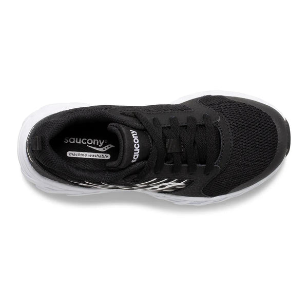 [SK265582-WIDE] PRESCHOOL SAUCONY WIND 2.0  'WIDE WIDTH' 'BLACK/WHITE'