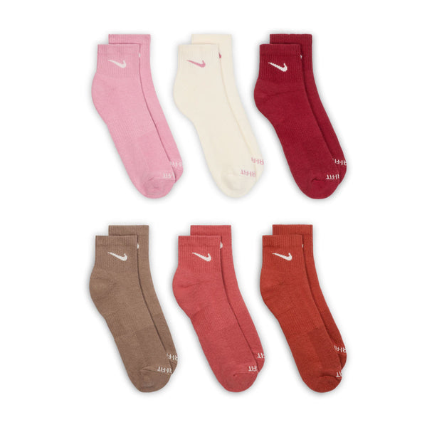 [SX6899-936] MENS NIKE 6 PACK DRI-FIT PLUS QUARTER SOCKS