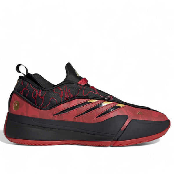 [IH0786] Mens ADIDAS Dame 9 'Bape Black Red'
