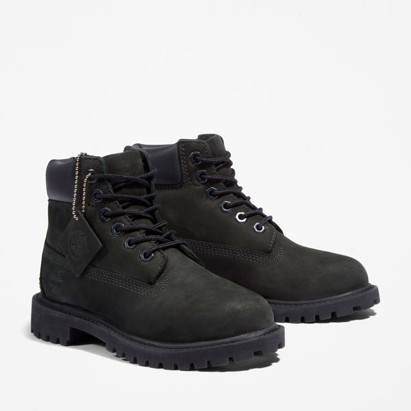 [TB012707001] Preschool Timberland 6" PREMIUM BOOT 'BLACK NUBUCK LITTLE KIDS'