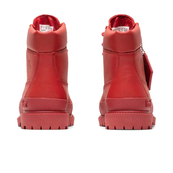 [TB0A5ZRY626] Womens Timberland 6" Waterproof Boot 'Premium Bee Line Rubber Toe WP Red Nubuck'