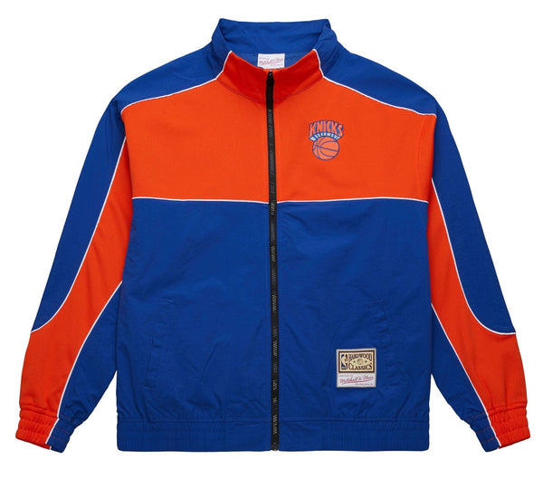 [ZF10104-NYKBLUE] MENS MITCHELL & NESS MESH NYLON JACKET KNICKS