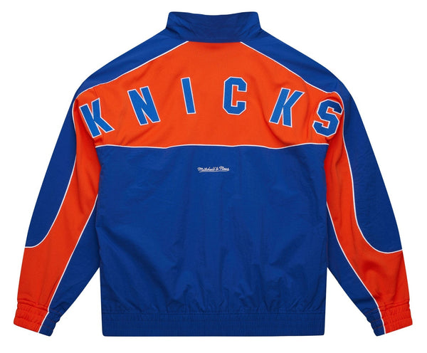 [ZF10104-NYKBLUE] MENS MITCHELL & NESS MESH NYLON JACKET KNICKS