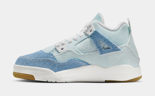 [IB6715-100] PRESCHOOL AIR JORDAN RETRO 4 TEX 'DENIM WORN BLUE' (PS)