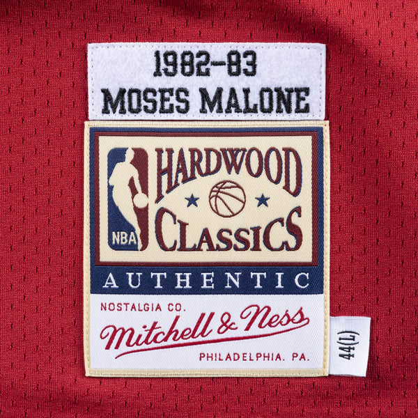 MENS MITCHELL & NESS AUTHENTIC JERSEY 76ERS 1982 MOSES MALONE
