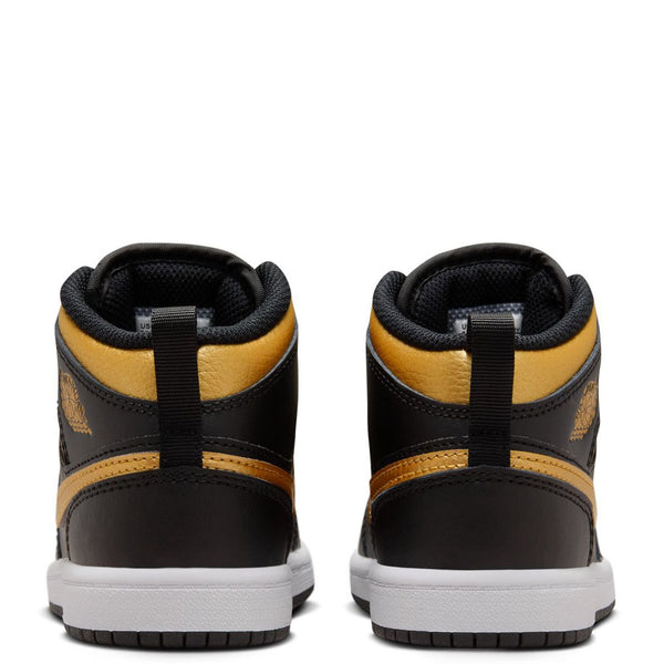 [DQ8424-071] PRESCHOOL AIR JORDAN RETRO 1 MID 'METALLIC GOLD BLACK (PS)'
