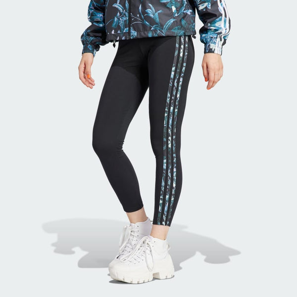 [II3192] Womens Adidas 3 STRIPE FLORAL LEGGINGS