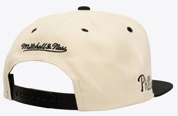 MENS MITCHELL & NESS MLB EVERGREEN CREAM BLACK SNAPBACK PHILLIES