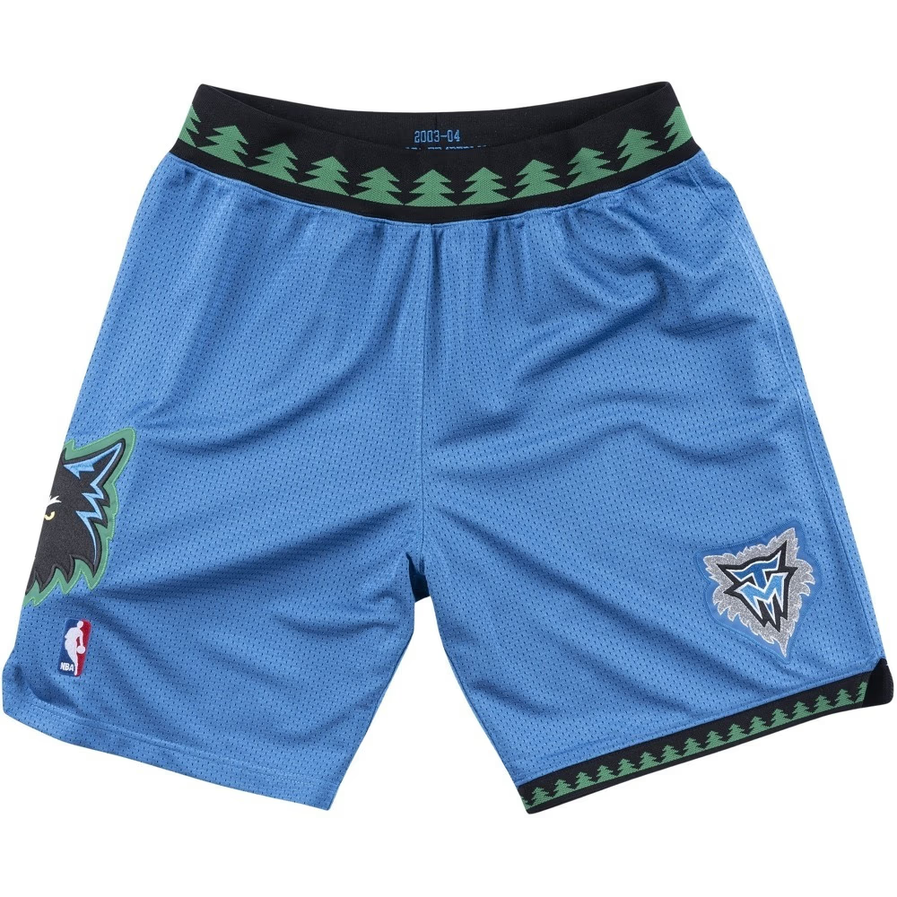 MENS MITCHELL & NESS AUTHENTIC ROAD SHORTS TIMBERWOLVES 03-04