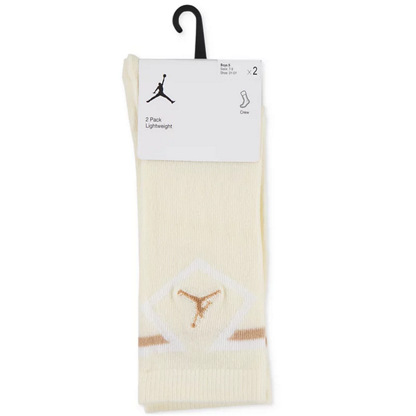 [BJ0099-W3Z] YOUTH AIR JORDAN DIAMOND LOGO HIGH CREW SOCKS 2 PACK