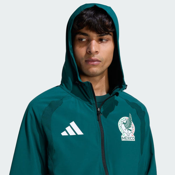 [JZ6486] MENS ADIDAS FMF MEXICO TIRO TRAVEL FULL ZIP WINDBREAKER - AURORA IVY