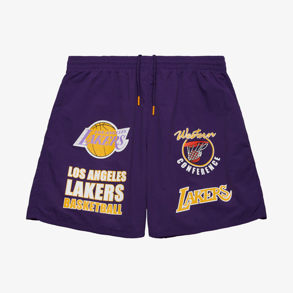 MENS MITCHELL & NESS NBA WOVEN SHORTS LAKERS