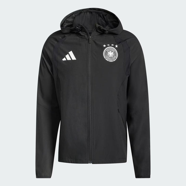 [JZ9326] MENS ADIDAS DFB GERMANY TIRO TRAVEL FULL ZIP WINDBREAKER - BLACK