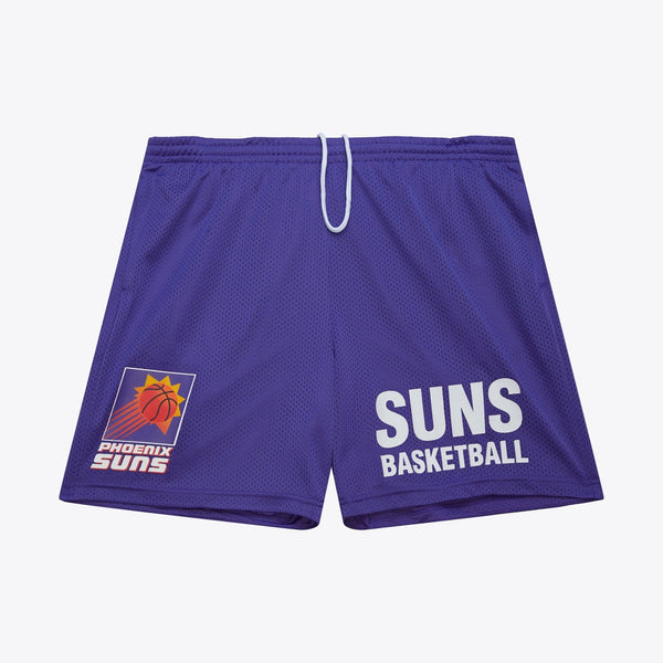 MENS MITCHELL & NESS NBA GAMEDAY MESH 7IN SHORTS VINTAGE LOGO SUNS