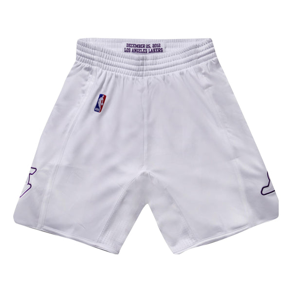 [ASHR4972-LAL12PPPWHIT] MENS MITCHELL & NESS CHRISTMAS DAY SHORTS LAKERS 2012