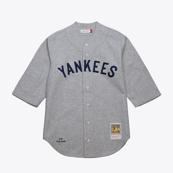 MENS MITCHELL & NESS MLB GREY JERSEY YANKEES 1929 BABE RUTH