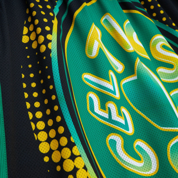 MENS MITCHELL & NESS NBA BIG FACE 7.0 FASHION SHORTS CELTICS